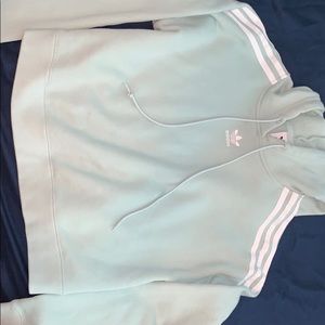 Cropped adidas hoodie. Mint green color